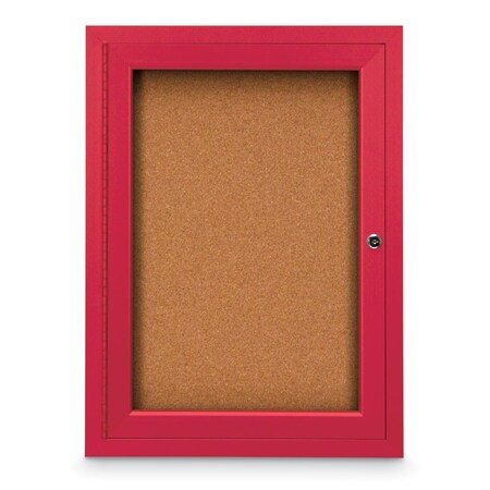 United Visual Products Slim Enclosed Corkboard, 11"x13-1/2", Gold Alum Frame/Burgundy UVEB1113-GOLD-DBURGU